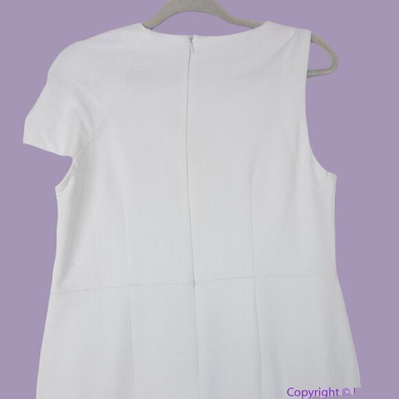 NEW Eloquii white Twisted Shoulder Sheath Dress, 24 - Picture 8 of 12